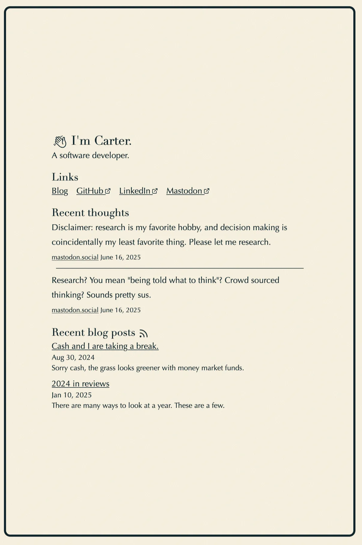 The 2024 theme of my site