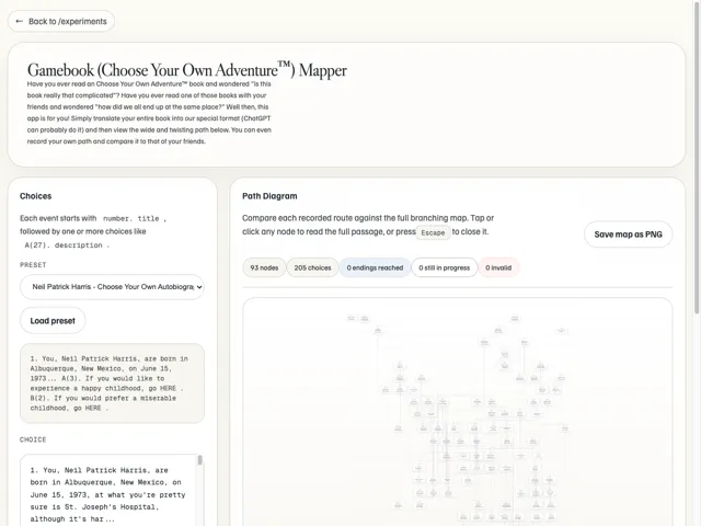 Gamebook Viewer screenshot