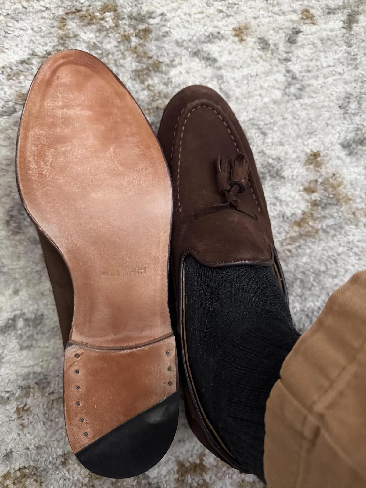 A pair of tassel loafers